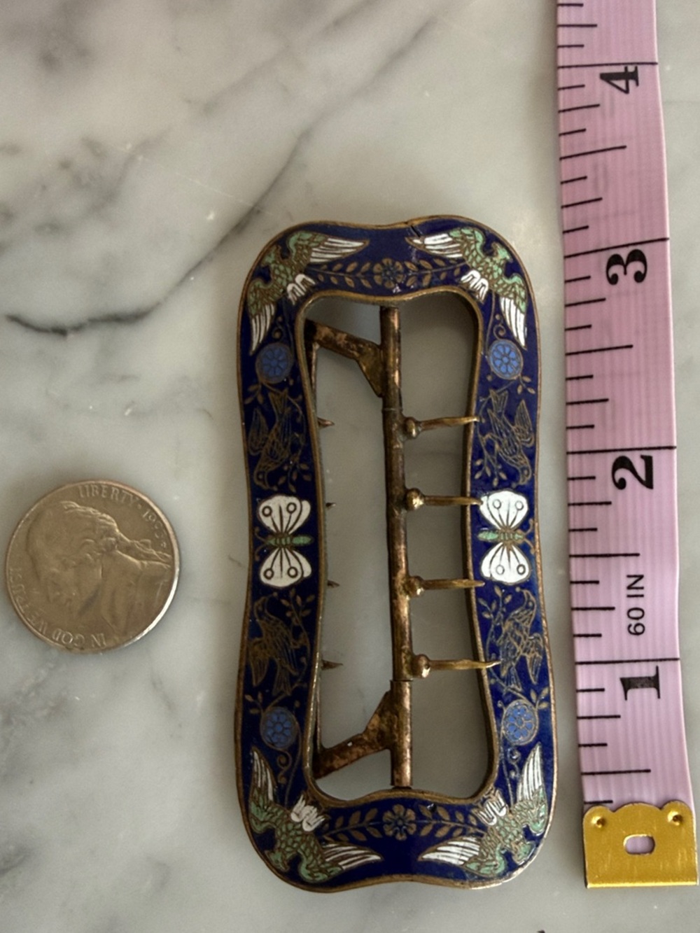 Antique Victorian Enamel Rectangle Buckle
